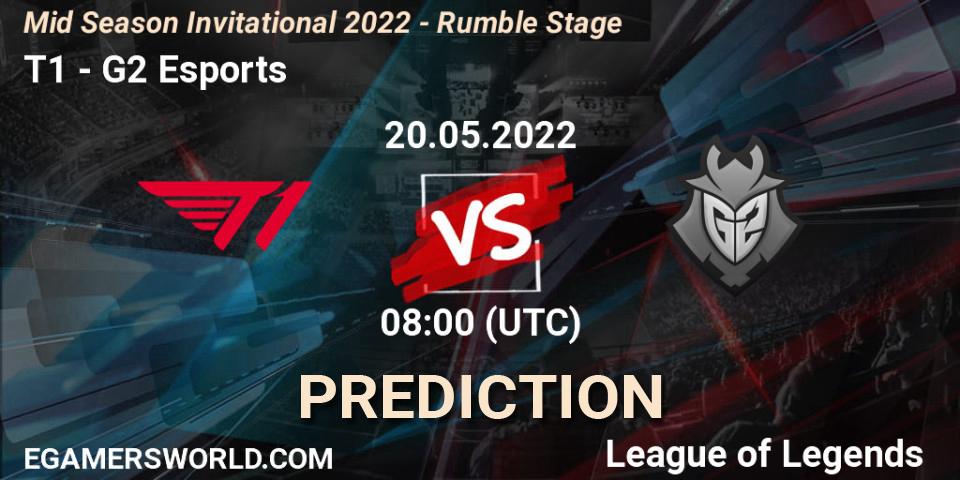 Pronóstico T1 - G2 Esports. 20.05.2022 at 08:00, LoL, Mid Season Invitational 2022 - Rumble Stage