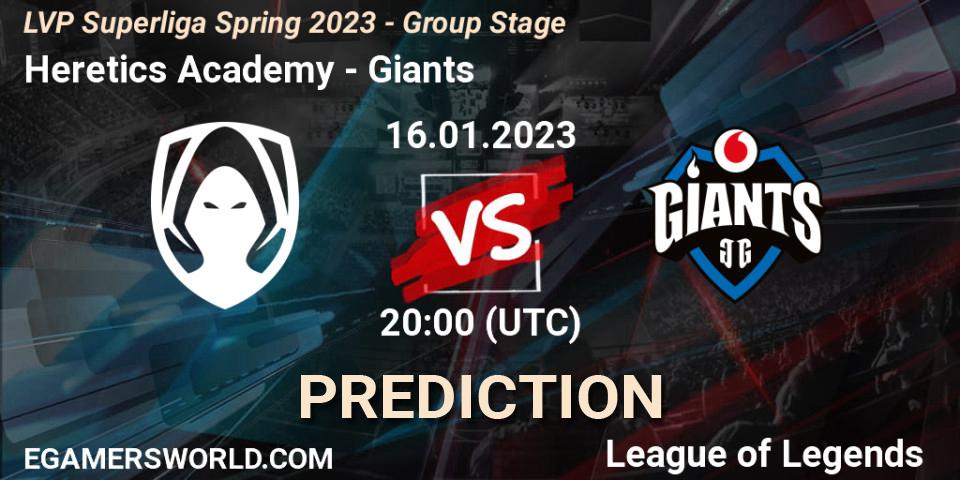 Pronóstico Los Heretics - Giants. 16.01.2023 at 20:00, LoL, LVP Superliga Spring 2023 - Group Stage