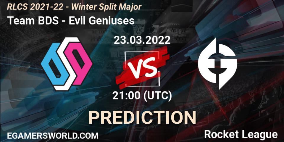 Pronóstico Team BDS - Evil Geniuses. 23.03.2022 at 21:00, Rocket League, RLCS 2021-22 - Winter Split Major