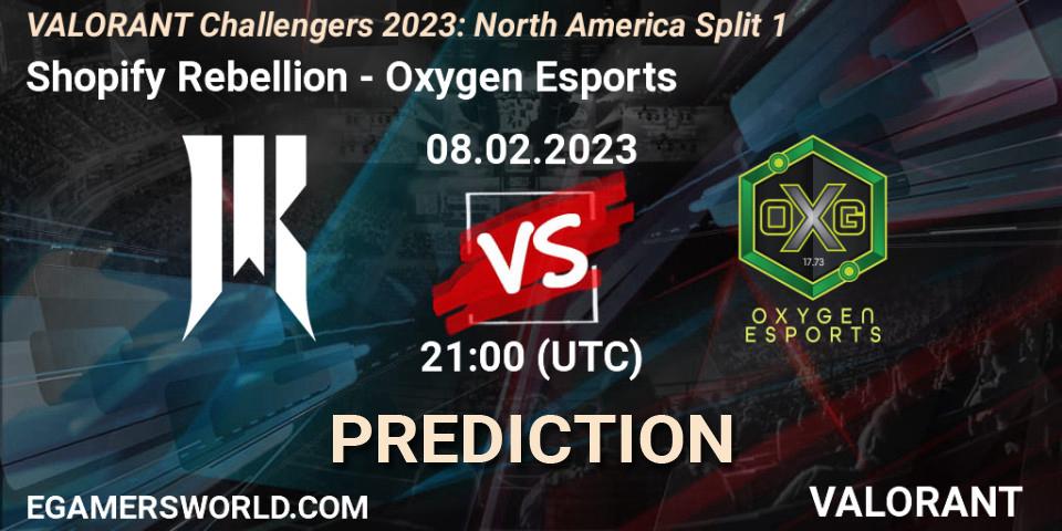 Pronóstico Shopify Rebellion - Oxygen Esports. 08.02.23, VALORANT, VALORANT Challengers 2023: North America Split 1