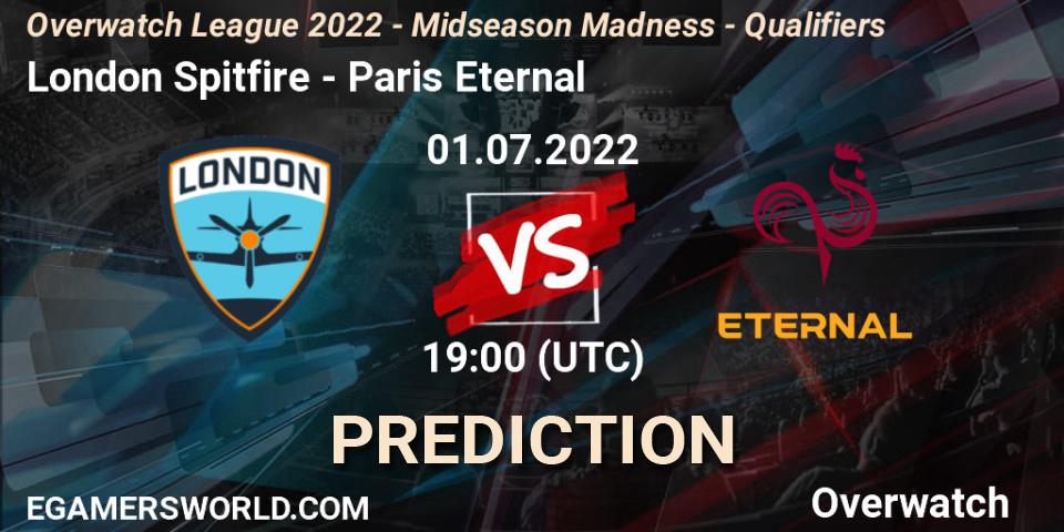 Pronóstico London Spitfire - Paris Eternal. 01.07.22, Overwatch, Overwatch League 2022 - Midseason Madness - Qualifiers