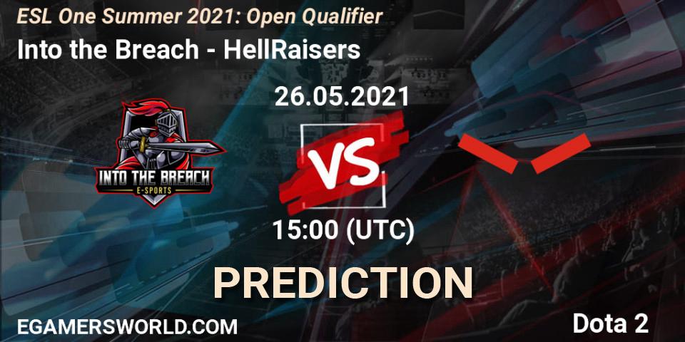 Pronóstico Into the Breach - HellRaisers. 26.05.21, Dota 2, ESL One Summer 2021: Open Qualifier