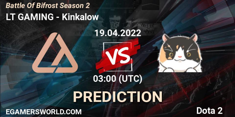 Pronóstico LT GAMING - Kinkalow. 19.04.2022 at 03:22, Dota 2, Battle Of Bifrost Season 2