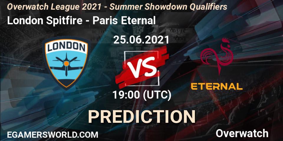 Pronóstico London Spitfire - Paris Eternal. 25.06.21, Overwatch, Overwatch League 2021 - Summer Showdown Qualifiers