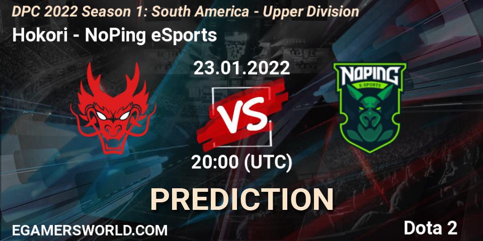 Pronóstico Hokori - NoPing eSports. 23.01.2022 at 20:03, Dota 2, DPC 2022 Season 1: South America - Upper Division