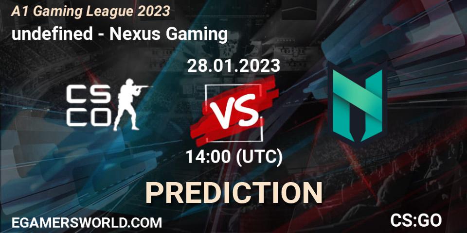 Pronóstico undefined - Nexus Gaming. 28.01.23, CS2 (CS:GO), A1 Gaming League 2023