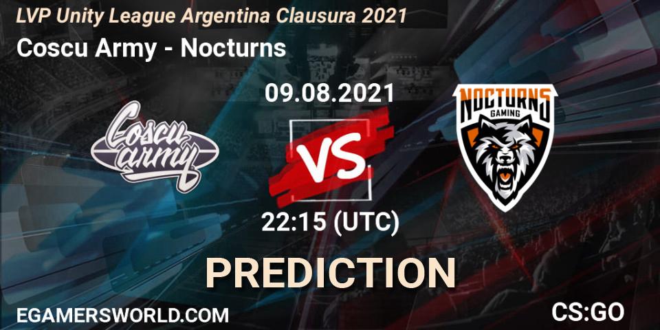 Pronóstico Coscu Army - Nocturns. 09.08.2021 at 22:30, Counter-Strike (CS2), LVP Unity League Argentina Clausura 2021