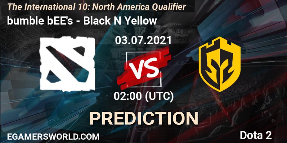 Pronóstico bumble bEE's - Black N Yellow. 03.07.2021 at 00:31, Dota 2, The International 10: North America Qualifier