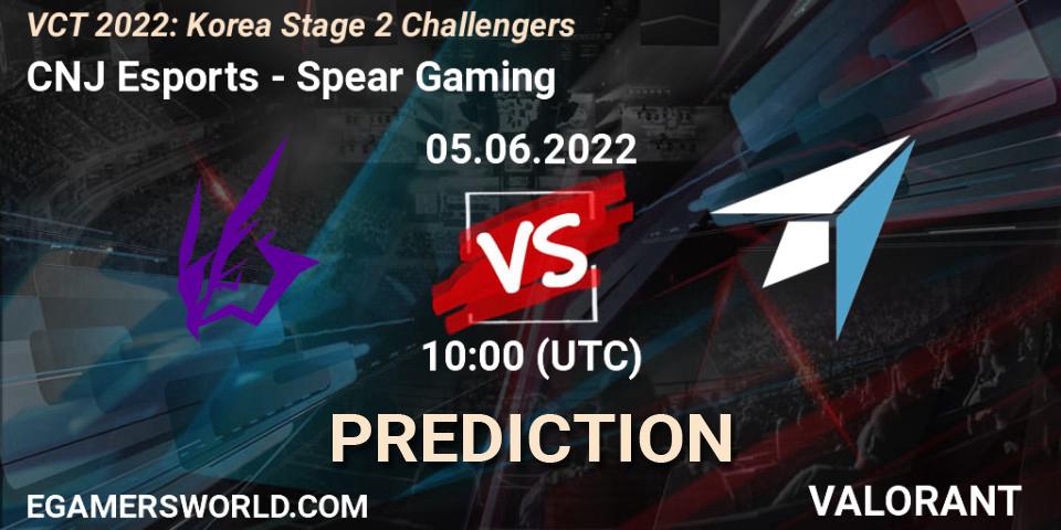 Pronóstico CNJ Esports - Spear Gaming. 05.06.2022 at 09:30, VALORANT, VCT 2022: Korea Stage 2 Challengers