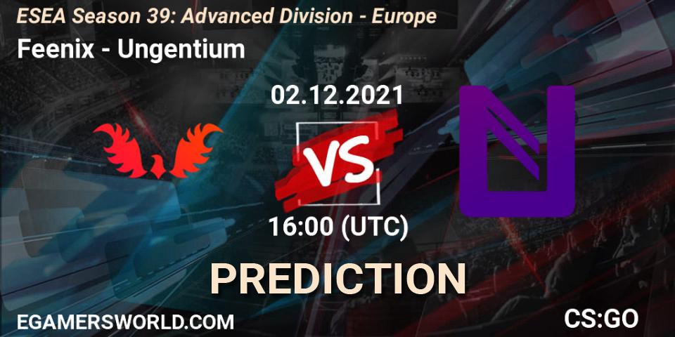 Pronóstico Feenix - Ungentium. 02.12.2021 at 16:00, Counter-Strike (CS2), ESEA Season 39: Advanced Division - Europe