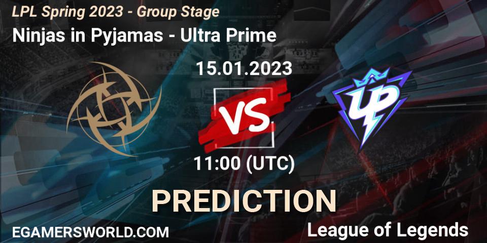 Pronóstico Ninjas in Pyjamas - Ultra Prime. 15.01.2023 at 12:00, LoL, LPL Spring 2023 - Group Stage