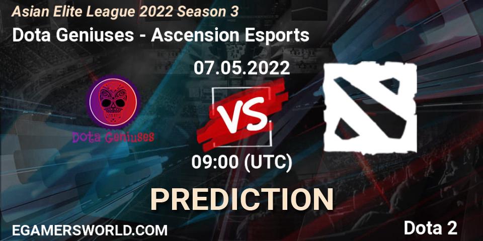 Pronóstico Dota Geniuses - Ascension Esports. 07.05.2022 at 08:57, Dota 2, Asian Elite League 2022 Season 3