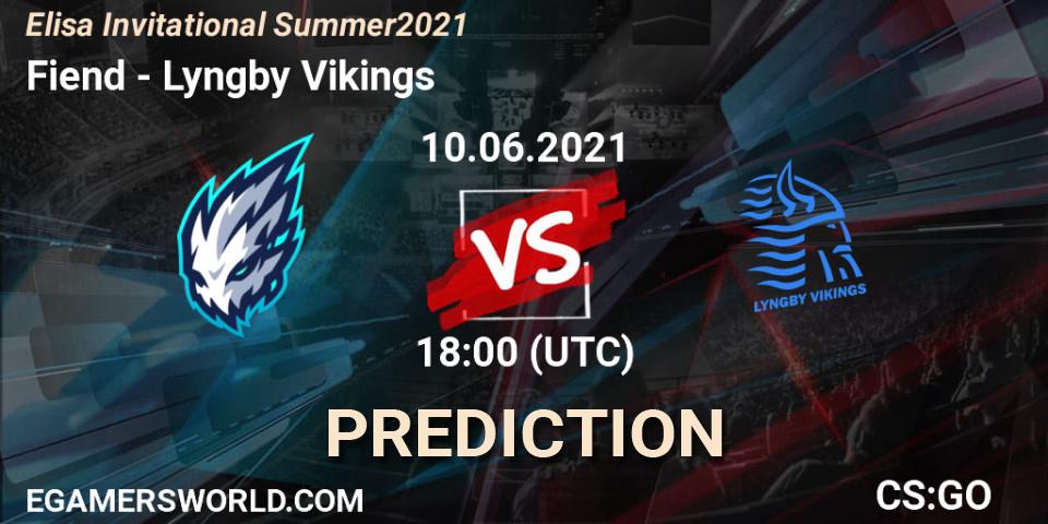 Pronóstico Fiend - Lyngby Vikings. 10.06.2021 at 18:00, Counter-Strike (CS2), Elisa Invitational Summer 2021