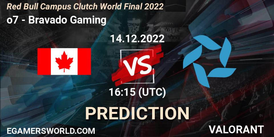Pronóstico o7 - Bravado Gaming. 14.12.2022 at 15:15, VALORANT, Red Bull Campus Clutch World Final 2022