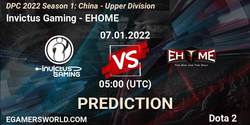 Pronóstico Invictus Gaming - EHOME. 07.01.2022 at 04:58, Dota 2, DPC 2022 Season 1: China - Upper Division