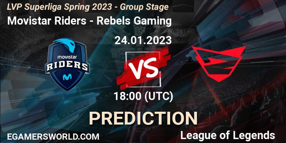 Pronóstico Movistar Riders - Rebels Gaming. 24.01.2023 at 18:00, LoL, LVP Superliga Spring 2023 - Group Stage