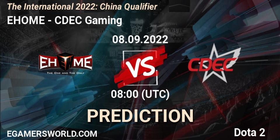 Pronóstico EHOME - CDEC Gaming. 08.09.22, Dota 2, The International 2022: China Qualifier