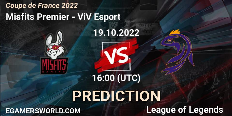 Pronóstico Misfits Premier - ViV Esport. 19.10.22, LoL, Coupe de France 2022