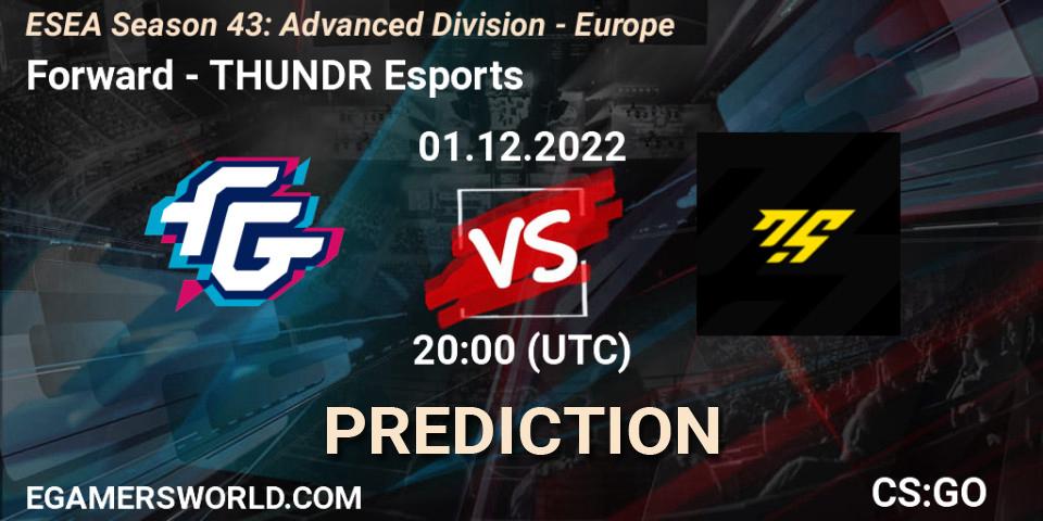 Pronóstico Forward - THUNDR Esports. 01.12.22, CS2 (CS:GO), ESEA Season 43: Advanced Division - Europe