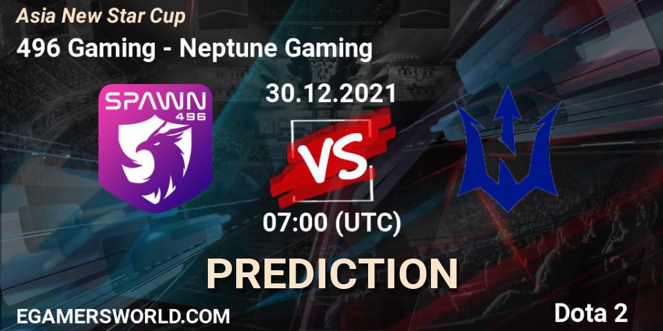 Pronóstico 496 Gaming - Neptune Gaming. 30.12.2021 at 07:43, Dota 2, Asia New Star Cup
