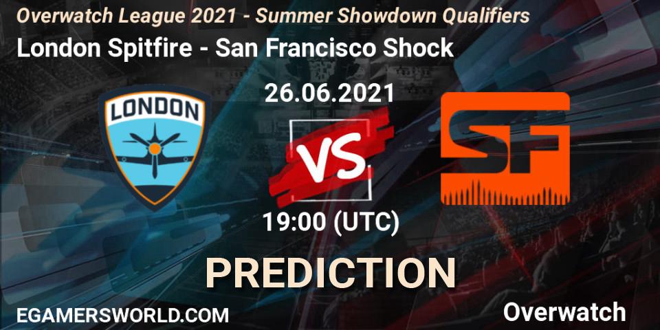 Pronóstico London Spitfire - San Francisco Shock. 26.06.2021 at 19:00, Overwatch, Overwatch League 2021 - Summer Showdown Qualifiers