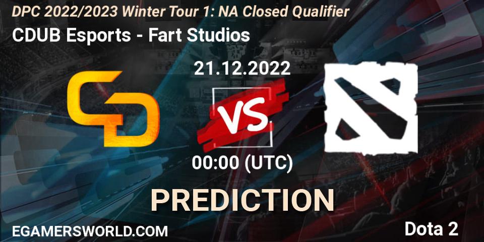 Pronóstico CDUB Esports - Fart Studios. 21.12.2022 at 00:49, Dota 2, DPC 2022/2023 Winter Tour 1: NA Closed Qualifier