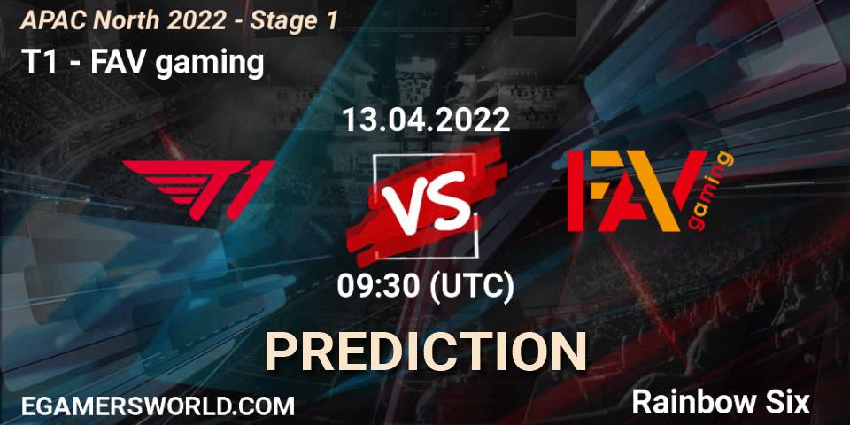 Pronóstico T1 - FAV gaming. 13.04.2022 at 09:30, Rainbow Six, APAC North 2022 - Stage 1
