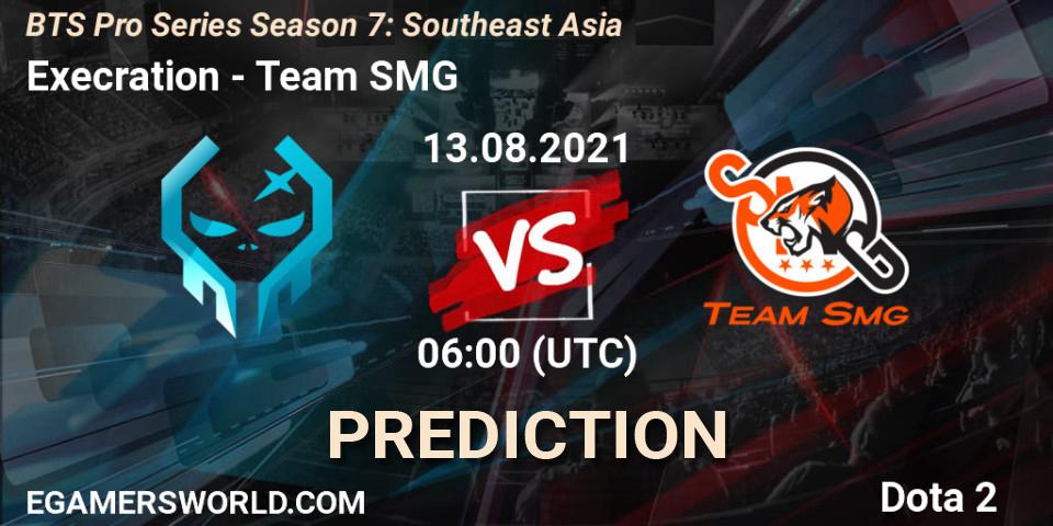 Pronóstico Execration - Team SMG. 13.08.2021 at 06:03, Dota 2, BTS Pro Series Season 7: Southeast Asia