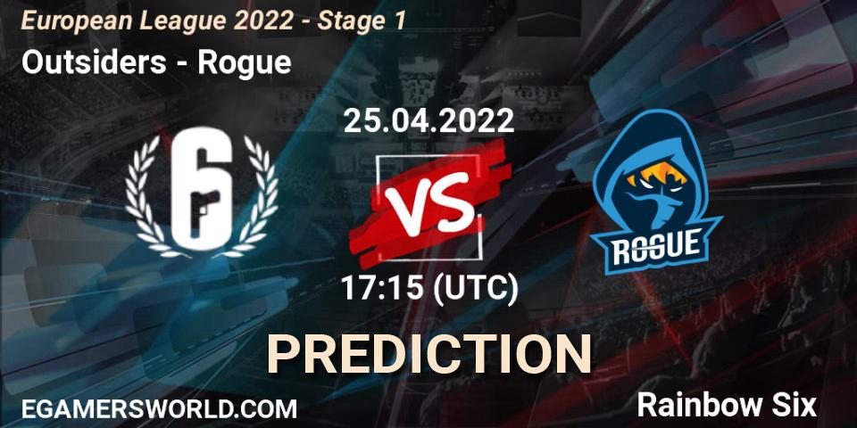 Pronóstico Outsiders - Rogue. 25.04.2022 at 16:00, Rainbow Six, European League 2022 - Stage 1