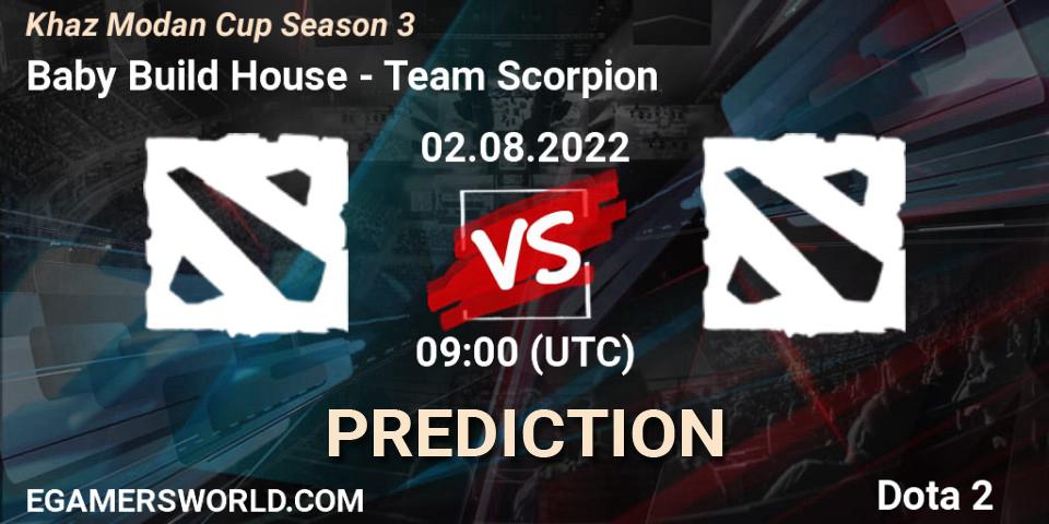 Pronóstico Baby Build House - Team Scorpion. 02.08.2022 at 06:05, Dota 2, Khaz Modan Cup Season 3