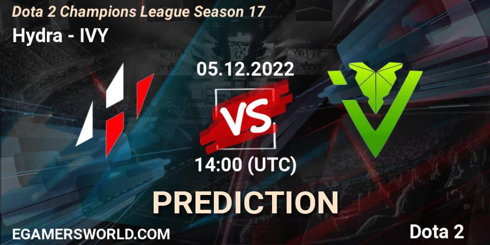 Pronóstico Hydra - IVY. 05.12.2022 at 14:00, Dota 2, Dota 2 Champions League Season 17