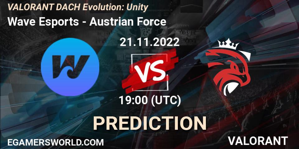 Pronóstico Wave Esports - Austrian Force. 21.11.2022 at 19:00, VALORANT, VALORANT DACH Evolution: Unity
