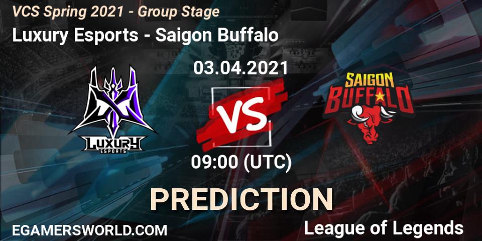Pronóstico Luxury Esports - Saigon Buffalo. 03.04.2021 at 10:00, LoL, VCS Spring 2021 - Group Stage