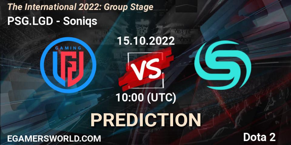 Pronóstico PSG.LGD - Soniqs. 15.10.2022 at 12:51, Dota 2, The International 2022: Group Stage