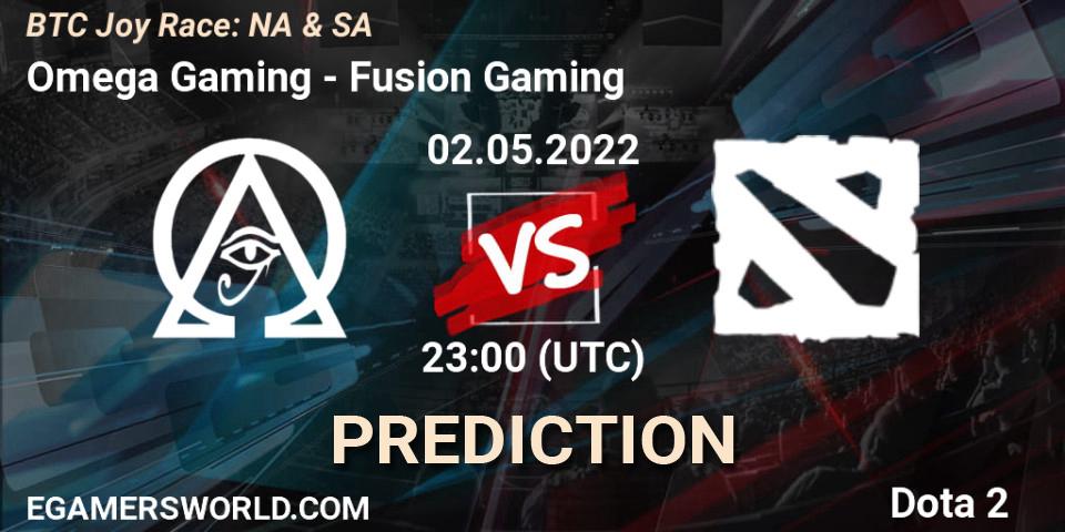 Pronóstico Omega Gaming - Fusion Gaming. 07.05.2022 at 23:00, Dota 2, BTC Joy Race: NA & SA