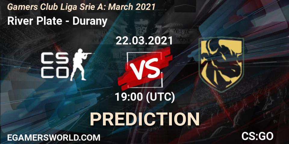 Pronóstico River Plate - Durany. 22.03.2021 at 19:00, Counter-Strike (CS2), Gamers Club Liga Série A: March 2021