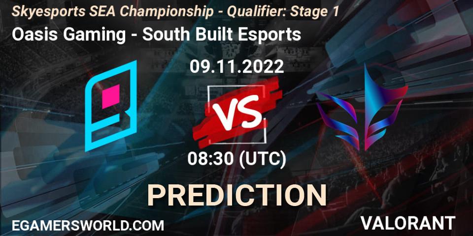 Pronóstico Oasis Gaming - South Built Esports. 09.11.2022 at 08:30, VALORANT, Skyesports SEA Championship - Qualifier: Stage 1