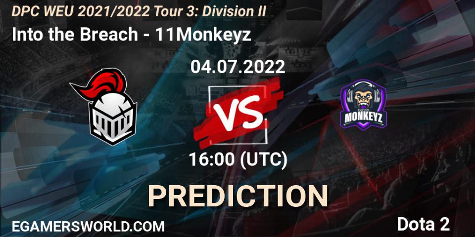 Pronóstico Into the Breach - 11Monkeyz. 04.07.2022 at 15:55, Dota 2, DPC WEU 2021/2022 Tour 3: Division II