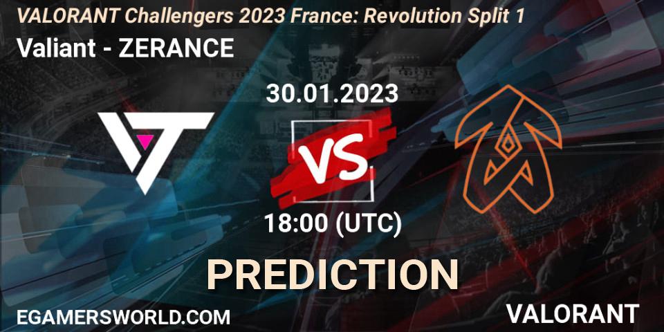 Pronóstico Valiant - ZERANCE. 30.01.23, VALORANT, VALORANT Challengers 2023 France: Revolution Split 1
