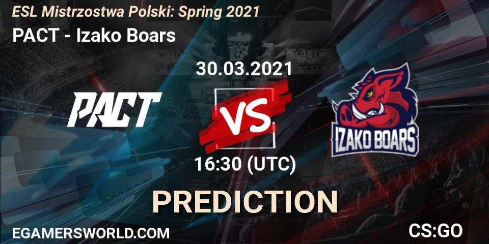 Pronóstico PACT - Izako Boars. 30.03.21, CS2 (CS:GO), ESL Mistrzostwa Polski: Spring 2021