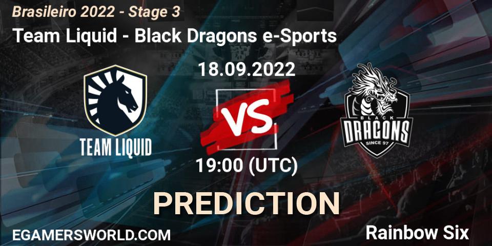 Pronóstico Team Liquid - Black Dragons e-Sports. 18.09.2022 at 19:00, Rainbow Six, Brasileirão 2022 - Stage 3