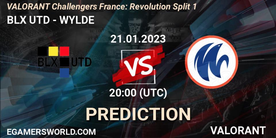Pronóstico BLX UTD - WYLDE. 21.01.2023 at 20:05, VALORANT, VALORANT Challengers 2023 France: Revolution Split 1