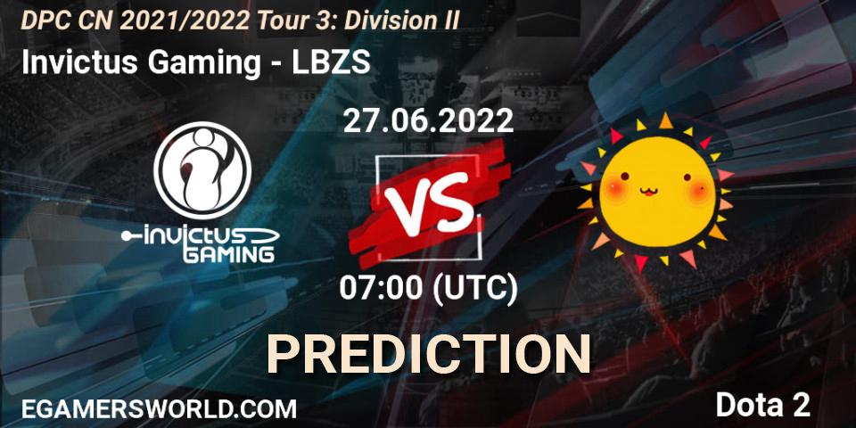 Pronóstico Invictus Gaming - LBZS. 27.06.2022 at 08:00, Dota 2, DPC CN 2021/2022 Tour 3: Division II