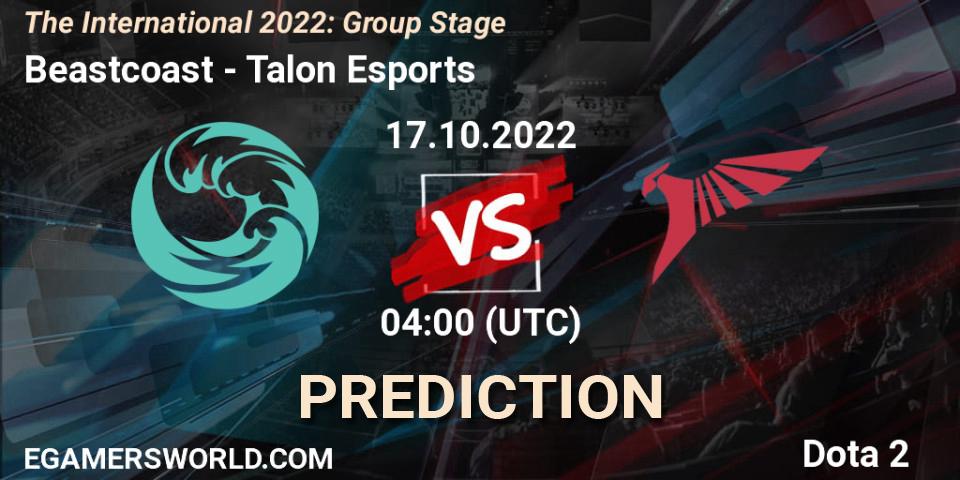 Pronóstico Beastcoast - Talon Esports. 17.10.2022 at 04:39, Dota 2, The International 2022: Group Stage