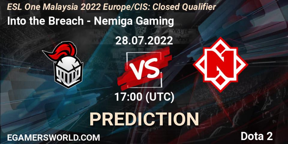 Pronóstico Into the Breach - Nemiga Gaming. 28.07.22, Dota 2, ESL One Malaysia 2022 Europe/CIS: Closed Qualifier