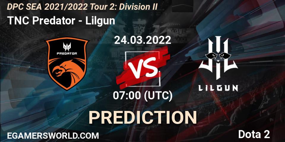 Pronóstico TNC Predator - Lilgun. 24.03.2022 at 07:05, Dota 2, DPC 2021/2022 Tour 2: SEA Division II (Lower)