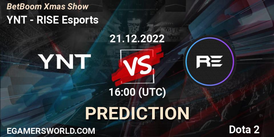 Pronóstico YNT - RISE Esports. 21.12.2022 at 16:37, Dota 2, BetBoom Xmas Show
