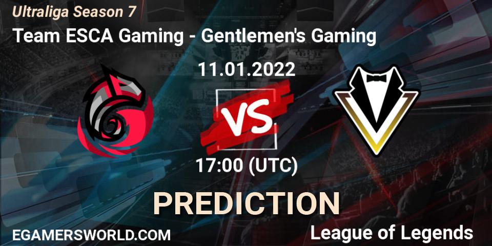 Pronóstico Team ESCA Gaming - Gentlemen's Gaming. 11.01.2022 at 17:00, LoL, Ultraliga Season 7