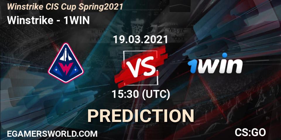 Pronóstico Winstrike - 1WIN. 19.03.2021 at 16:10, Counter-Strike (CS2), Winstrike CIS Cup Spring 2021