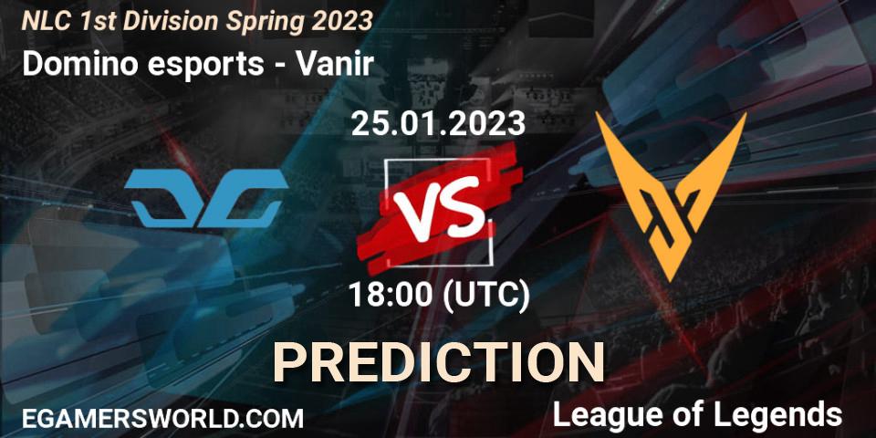 Pronóstico Domino esports - Vanir. 25.01.2023 at 18:00, LoL, NLC 1st Division Spring 2023